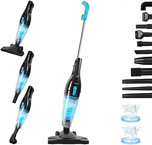 Corded bagless stick vacuum with handheld mode