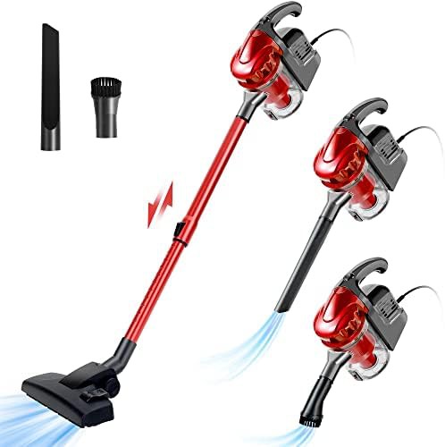 Powerful suction corded stick vacuum cleaner