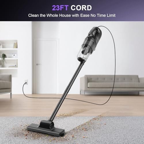 Black corded lightweight stick vacuum for pets — photo 4