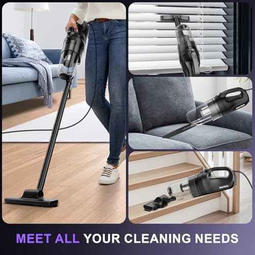 Black corded lightweight stick vacuum for pets — photo 5