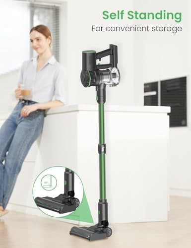 Green self standing cordless stick vacuum — photo 4