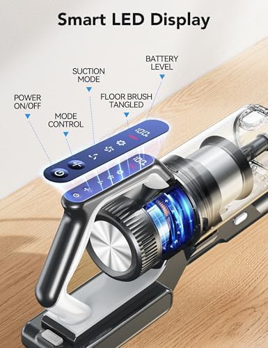 Blue handheld stick vacuum with HEPA filter — photo 3