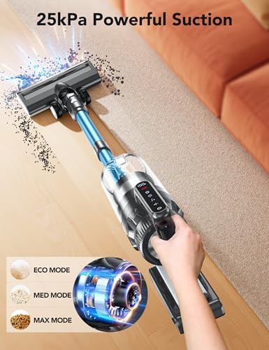 Blue handheld stick vacuum with HEPA filter — photo 4
