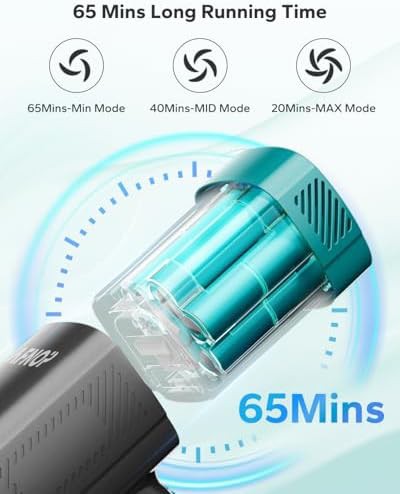 Cyan self standing cordless vacuum with HEPA filter — photo 3