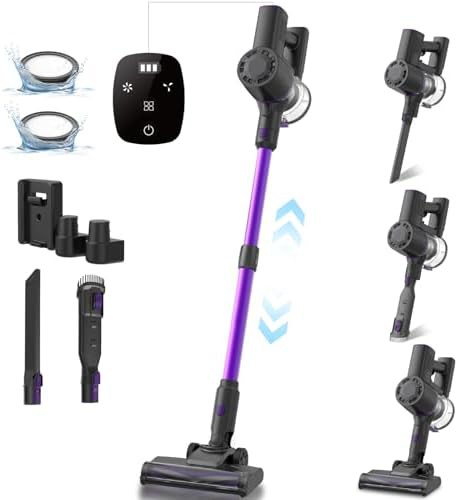 Violet lightweight cordless stick vacuum cleaner