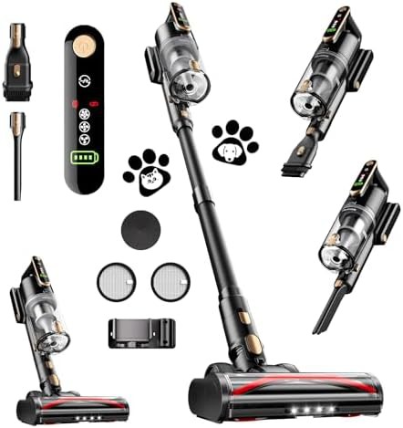 Black brushless self standing stick vacuum