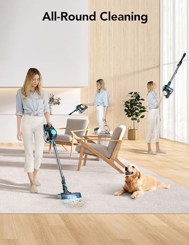 Green cordless stick vacuum with large capacity cup — photo 5