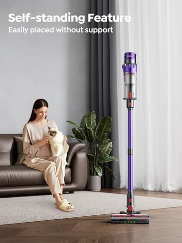Purple self standing cordless vacuum with auto mode — photo 4