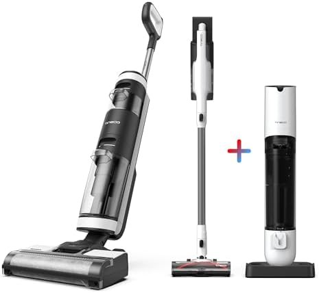 Hardwood floor cleaner with auto dust station