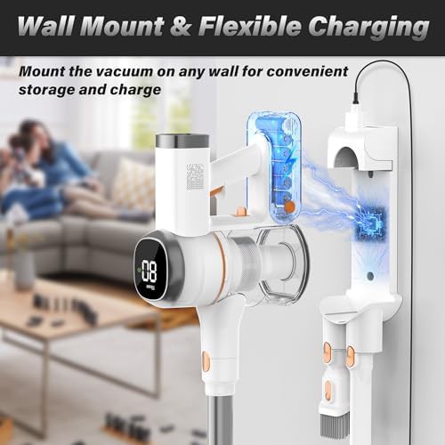 Cordless stick vacuum with charging wall dock — photo 4