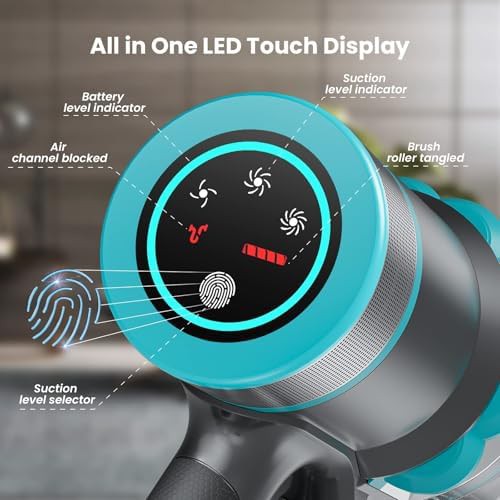 Brushless cordless vacuum with LED display dock — photo 5