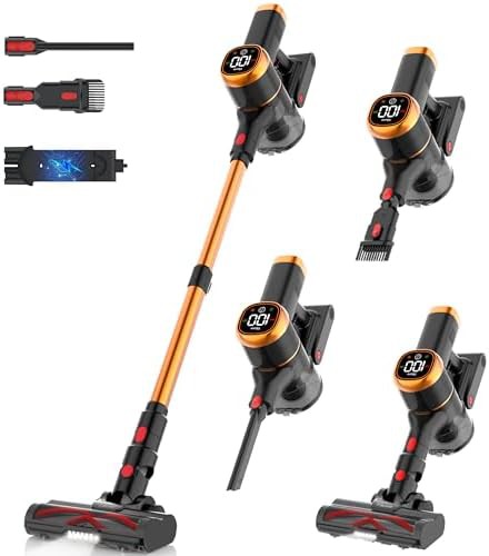 Handheld cordless stick vacuum with touch screen