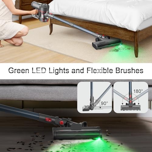 Self standing cordless stick vacuum with LED — photo 3