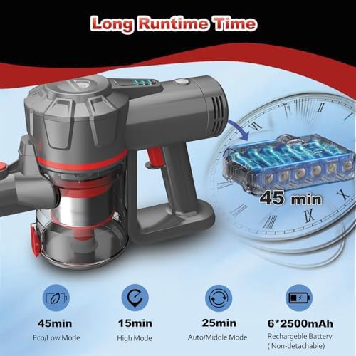 Self standing cordless stick vacuum with LED — photo 5