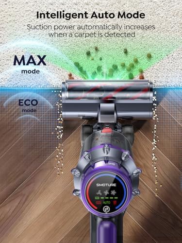 Purple cordless vacuum with LED touch screen — photo 4