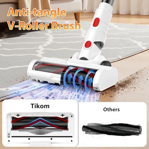 White cordless stick vacuum with 500W motor — photo 3