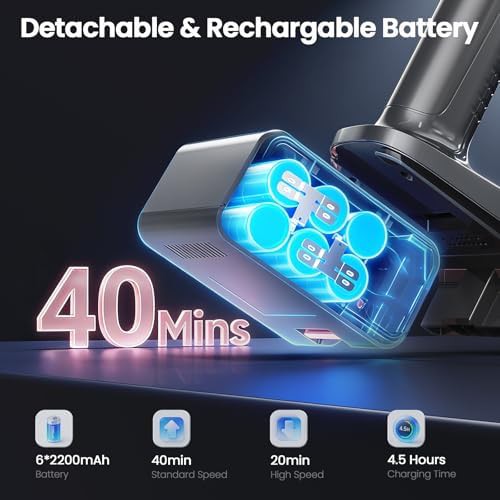 Pink cordless stick vacuum with LED display — photo 4