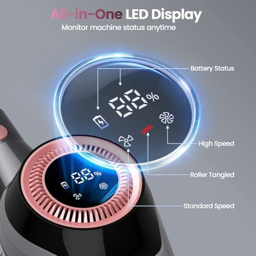 Pink cordless stick vacuum with LED display — photo 5